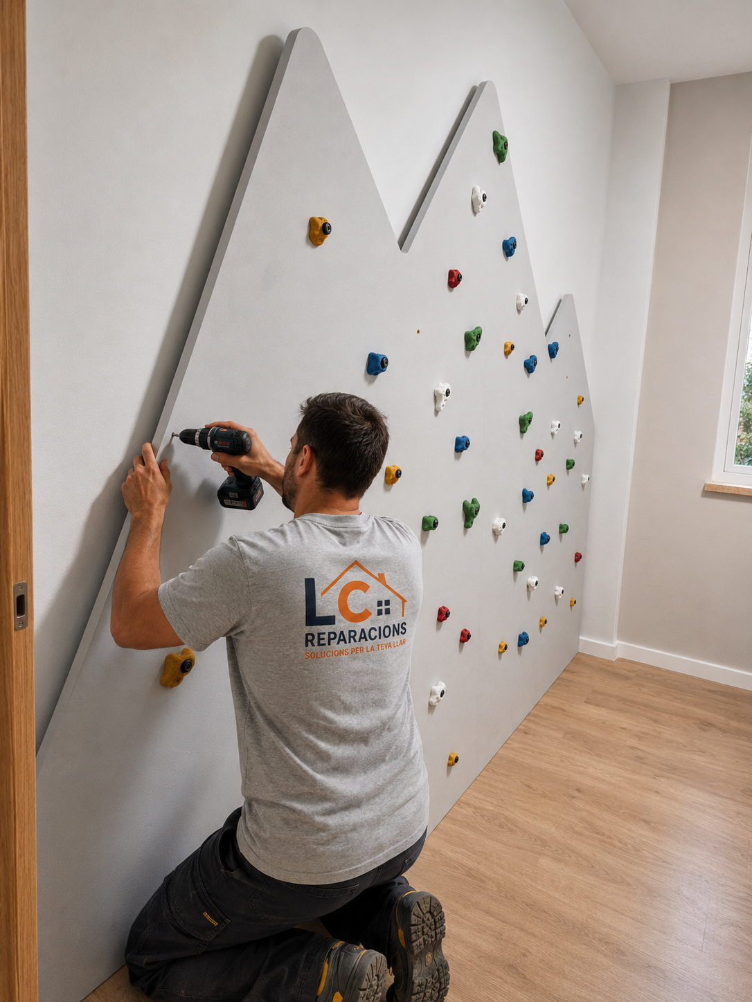 Instal·lació professional de rocòdrom infantil a domicili | LC Reparacions